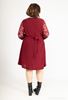 Picture of CURVY GIRL BELTED PUFF SLEEVE LACE DRESS